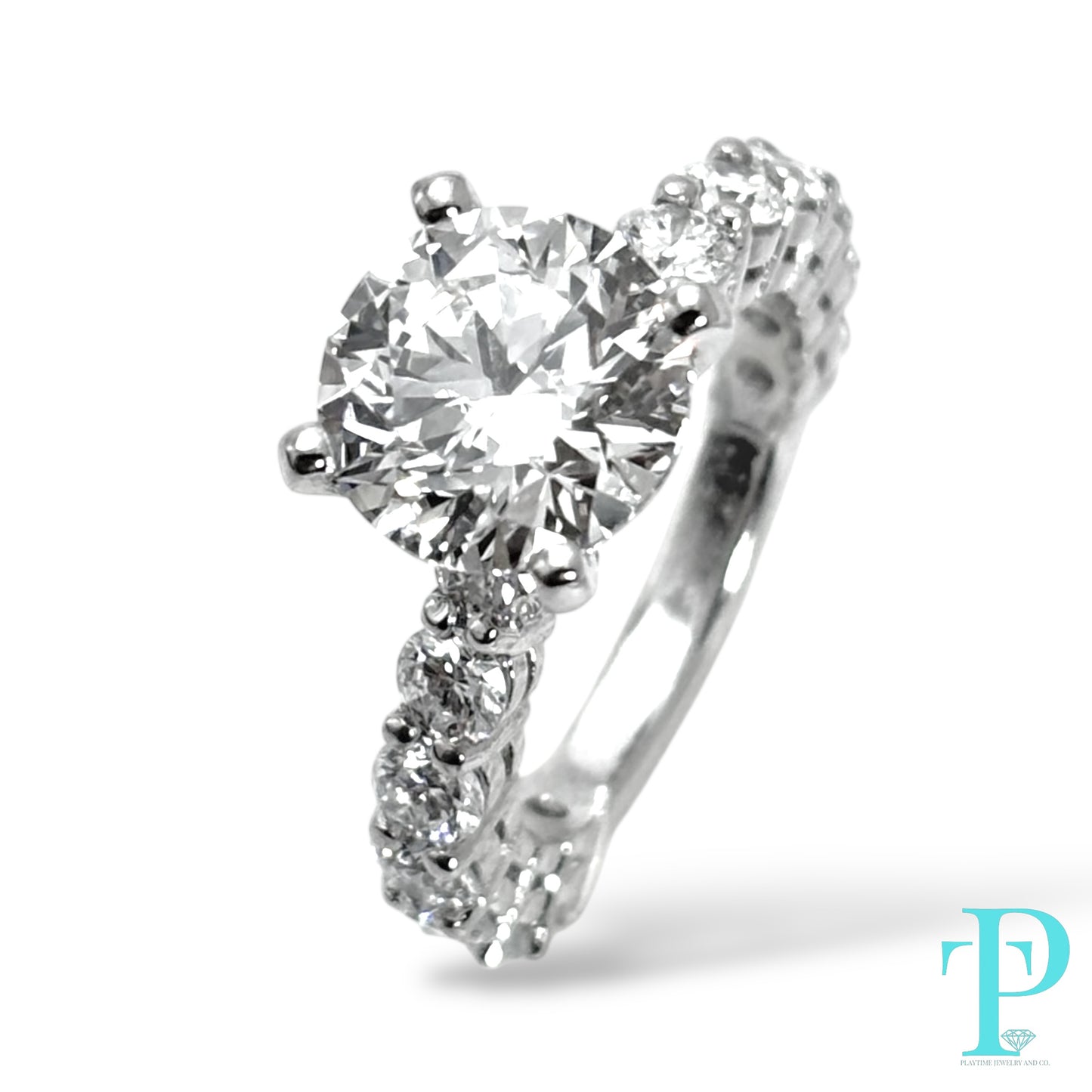 2.00 CT ROUND-CUT DIAMOND ENGAGEMENT RING / LAB-GROWN