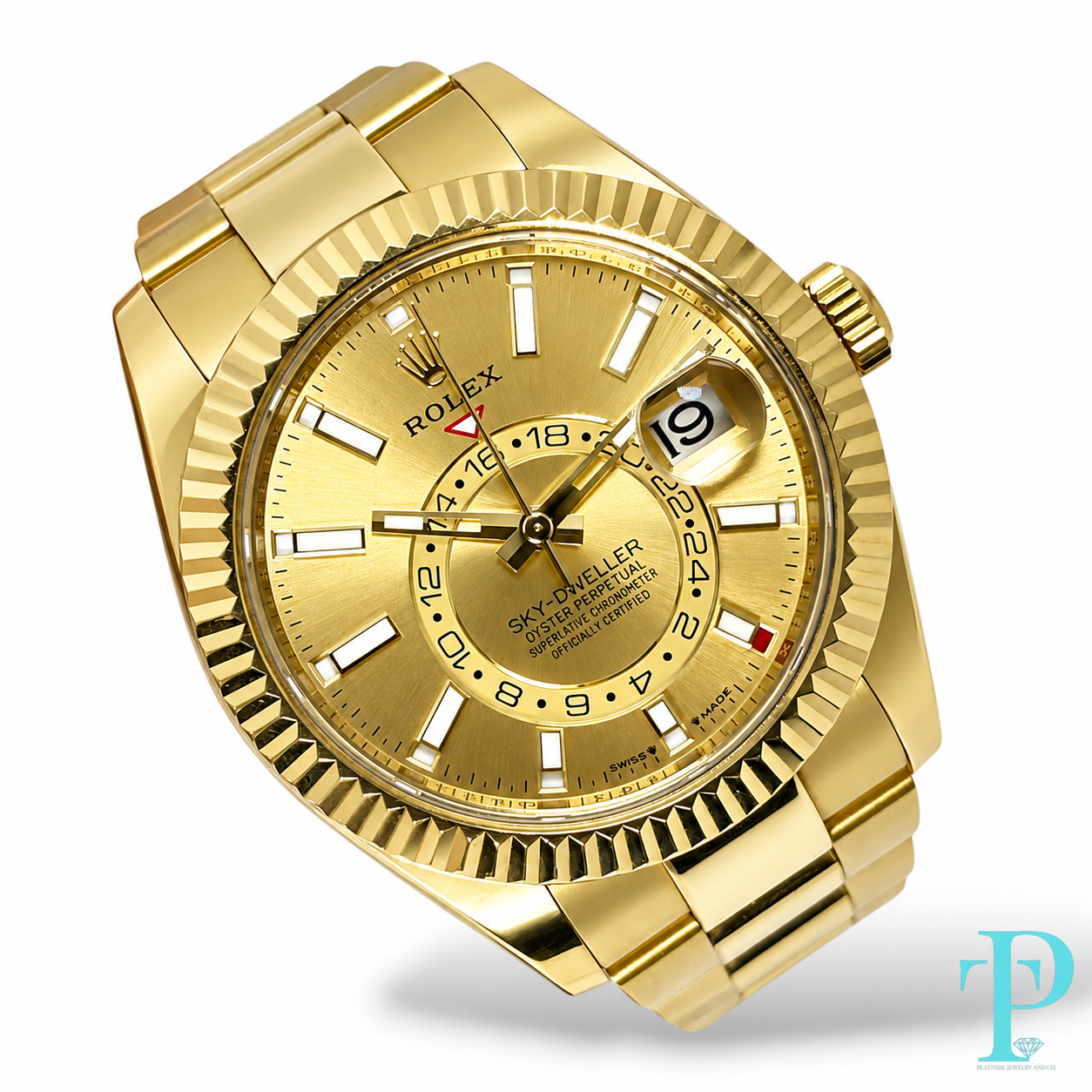 PRE-OWNED 42MM ROLEX SKY-DWELLER 18KT GOLD MENS WATCH REF.336938
