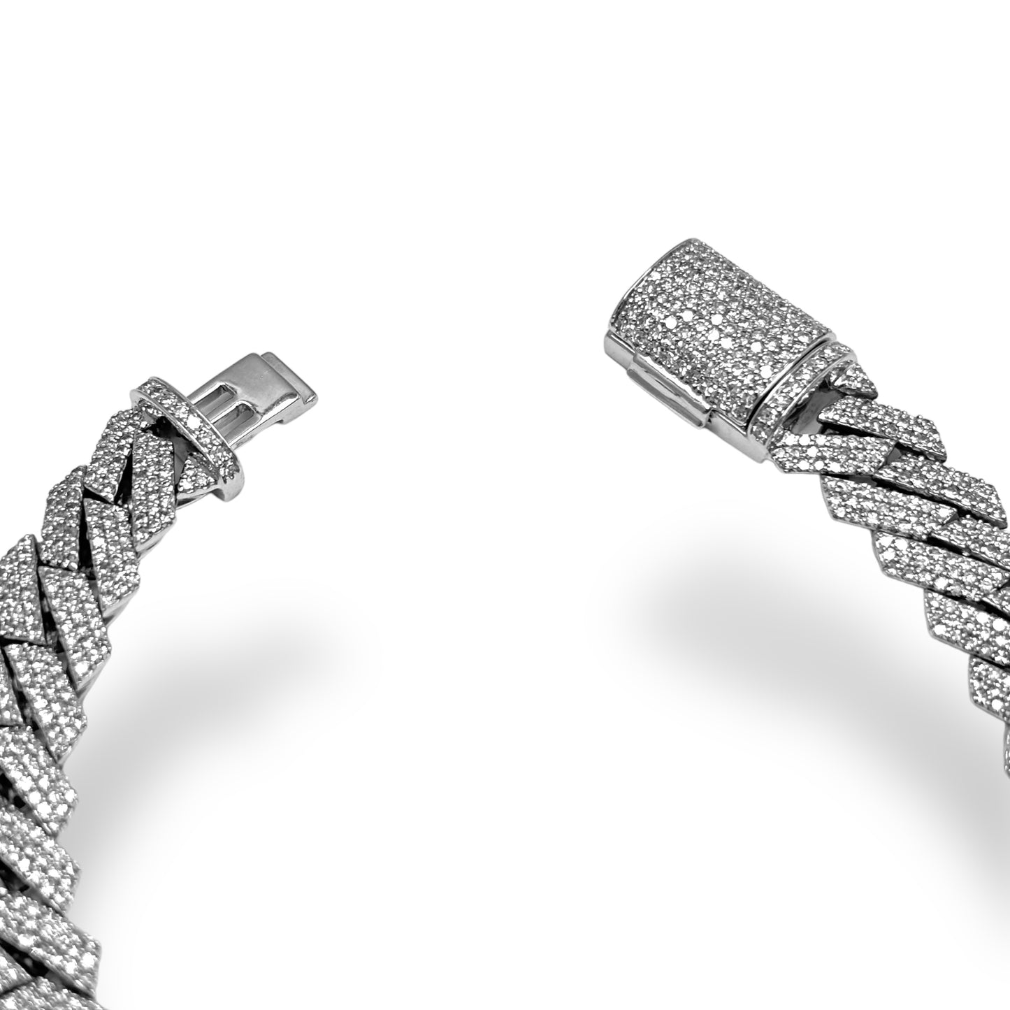 10KT WHITE GOLD DIAMOND MIAMI CUBAN LINK BRACELET 7.00CTW