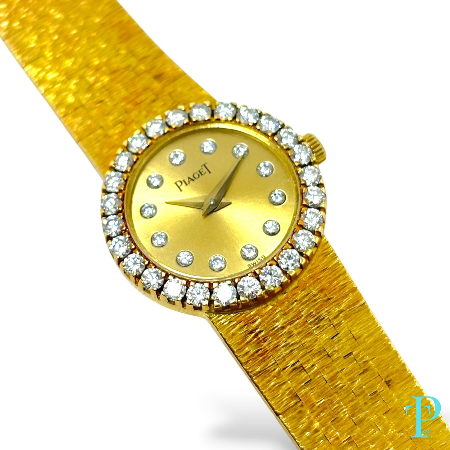 PIAGET 26MM 18KT GOLD & DIAMOND BEZEL LADIES VINTAGE COCKTAIL WATCH
