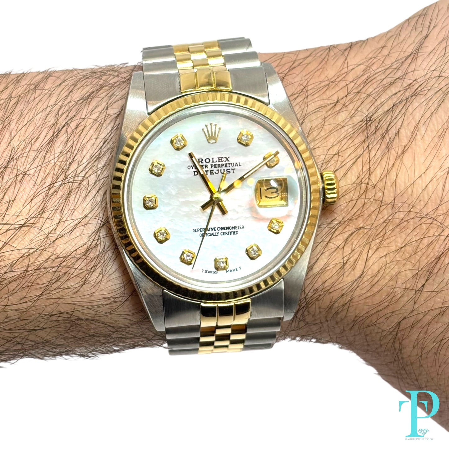 36MM ROLEX DATEJUST 18KT YELLOW GOLD TWO-TONE WITH STEEL. REF.16013
