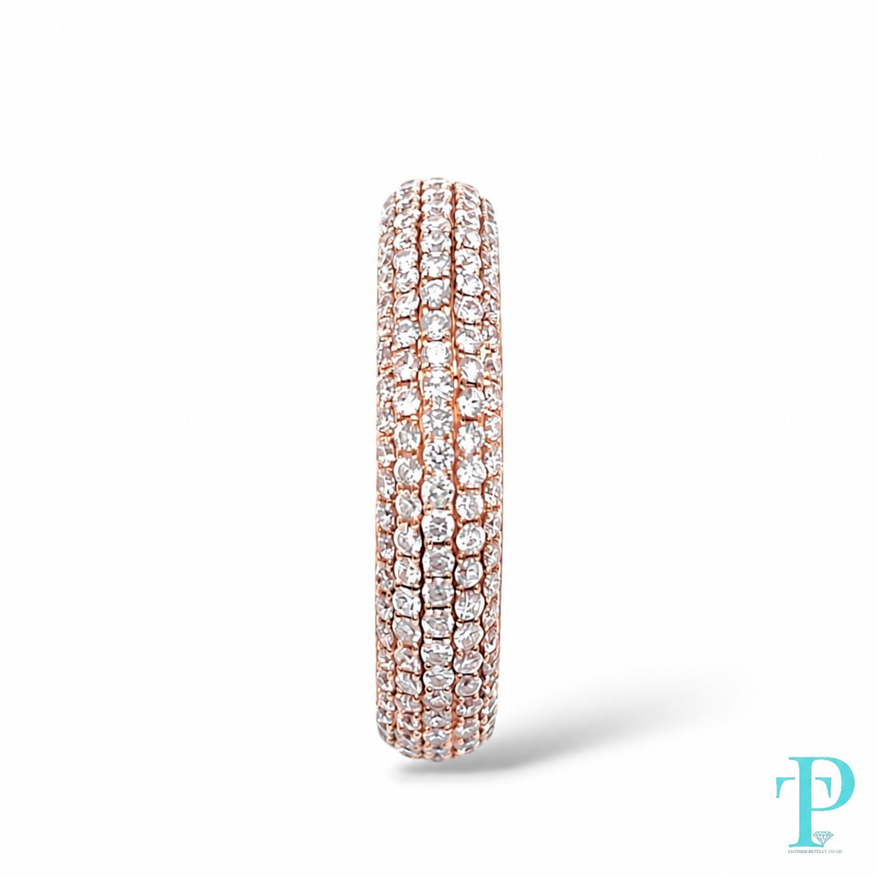 18KT ROSE GOLD 2.25CTW PAVE ETERNITY DIAMOND WEDDING BAND
