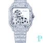 40MM CARTIER SANTOS BUSTDOWN/DIAMOND ENCRUSTED REF.4072 STAINLESS STEEL / MOP DIAMOND DIAL