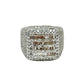 14Kt BAGUETTE & ROUND DIAMOND SQUARE TOP MENS RING 6CTW | 14 GRAMS