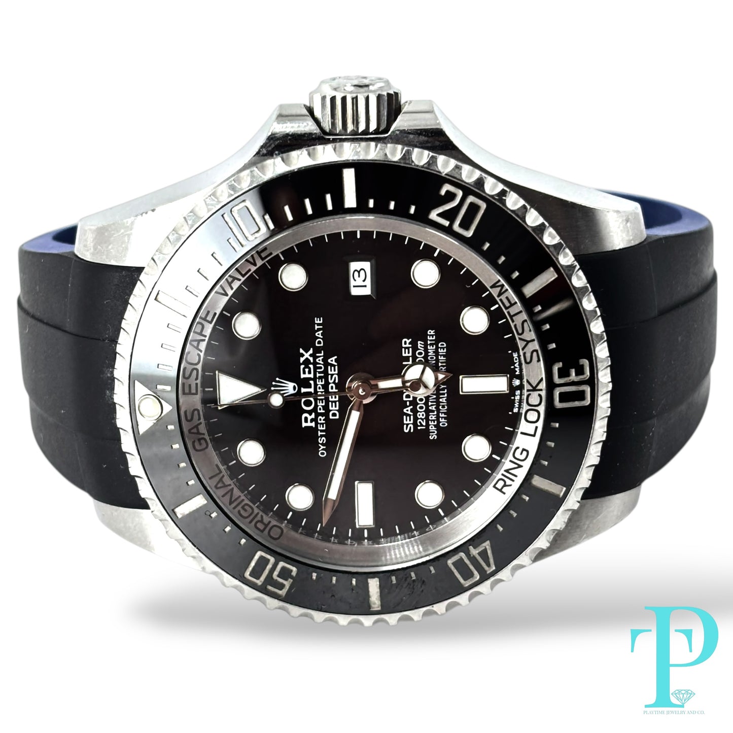 44MM ROLEX DEEPSEA / OYSTER FLEX RUBBER BAND / BLACK DIAL / DATE-FUNCTION / OYSTER-STEEL / AUTOMATIC MOVEMENT