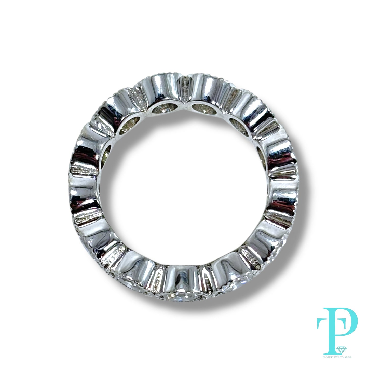 4.00CTW / 3.5MM 14KT WHITE GOLD DIAMOND ETERNITY BAND / VVS-1 LAB-GROWN