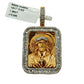 SOLID 14KT GOLD VVS-1 NATURAL DIAMOND JESUS BAGUETTE BORDER PENDANT