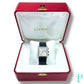28MM CARTIER TANK FRANÇAISE CHRONOFLEX / 18KT WHITE GOLD / FACTORY DIAMOND BEZEL