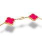 10 COUNT 14KT ROSE GOLD COTTON CANDY CLOVER NECKLACE 18”