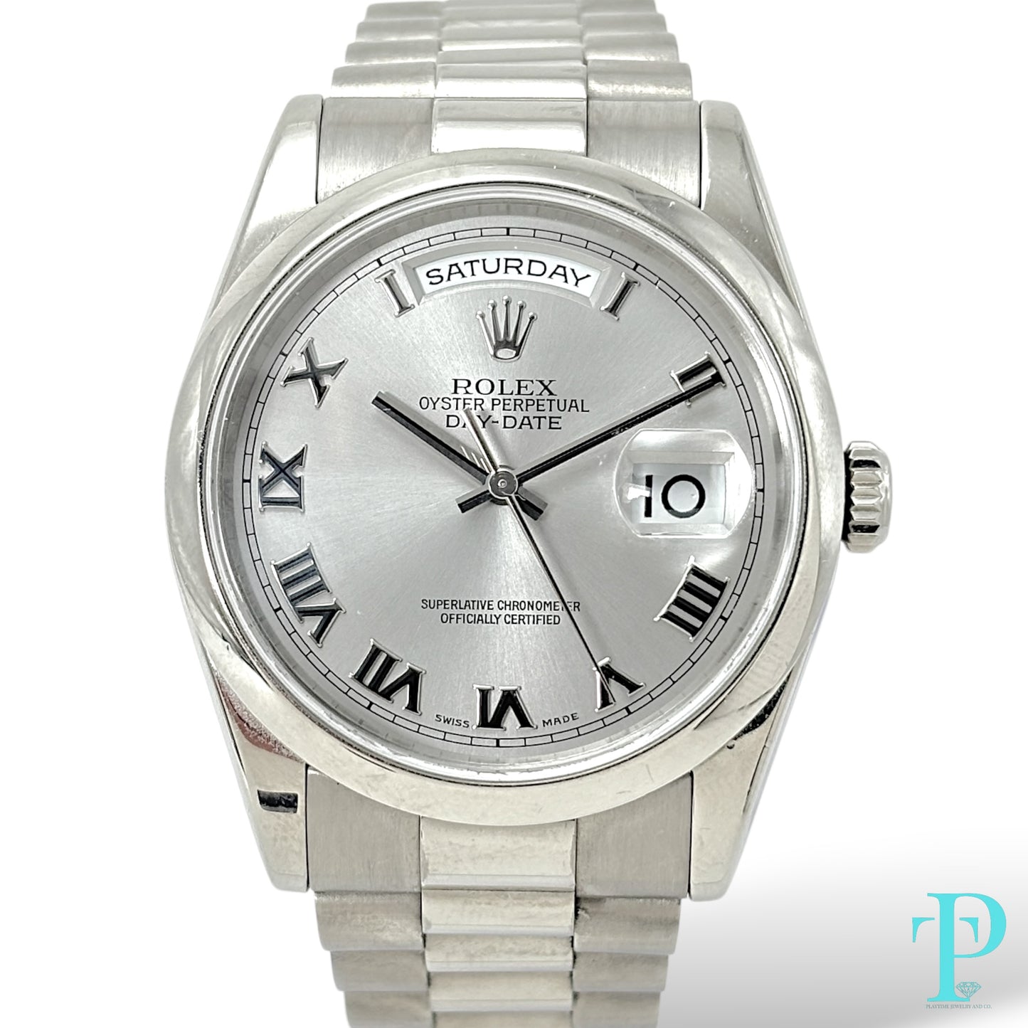 36MM ROLEX DAY-DATE 18KT WHITE GOLD MENS WATCH REF.228238