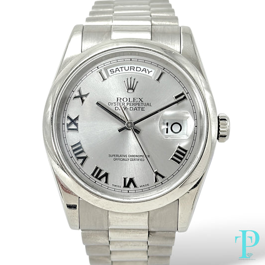 36MM ROLEX DAY-DATE 18KT WHITE GOLD MENS WATCH REF.228238