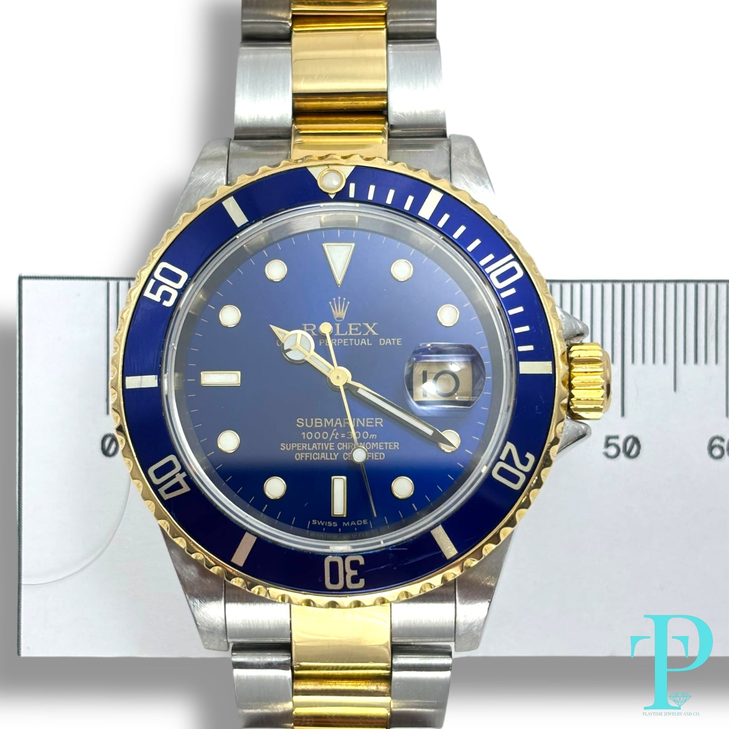 40MM ROLEX SUBMARINER / 18KT GOLD / STEEL TWO-TONE / BLUE DIAL / AUTOMATIC MOVEMENT / REF. 16613