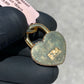 SOLID 14KT GOLD VVS-1 DIAMOND HEART LOCK PENDANT