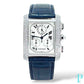 28MM CARTIER TANK FRANÇAISE CHRONOFLEX / 18KT WHITE GOLD / FACTORY DIAMOND BEZEL