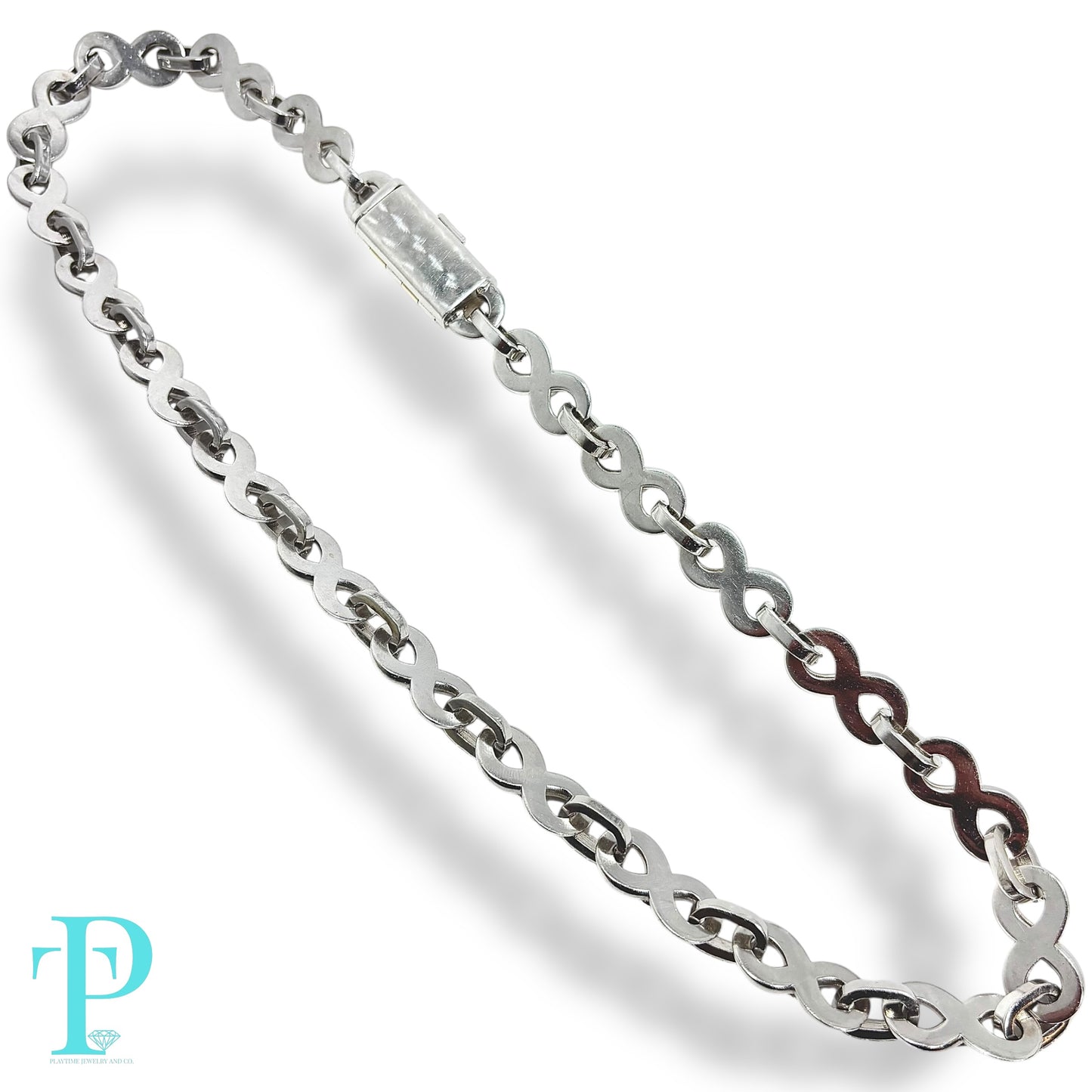 14KT WHITE GOLD / 166.0g 22” 15MM 17.56CTW DIAMOND / INFINITY LINK CHAIN