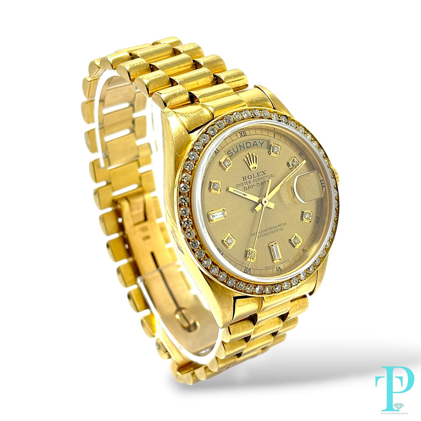 36MM ROLEX DAY-DATE 18KT GOLD MENS WATCH / Ref.18038