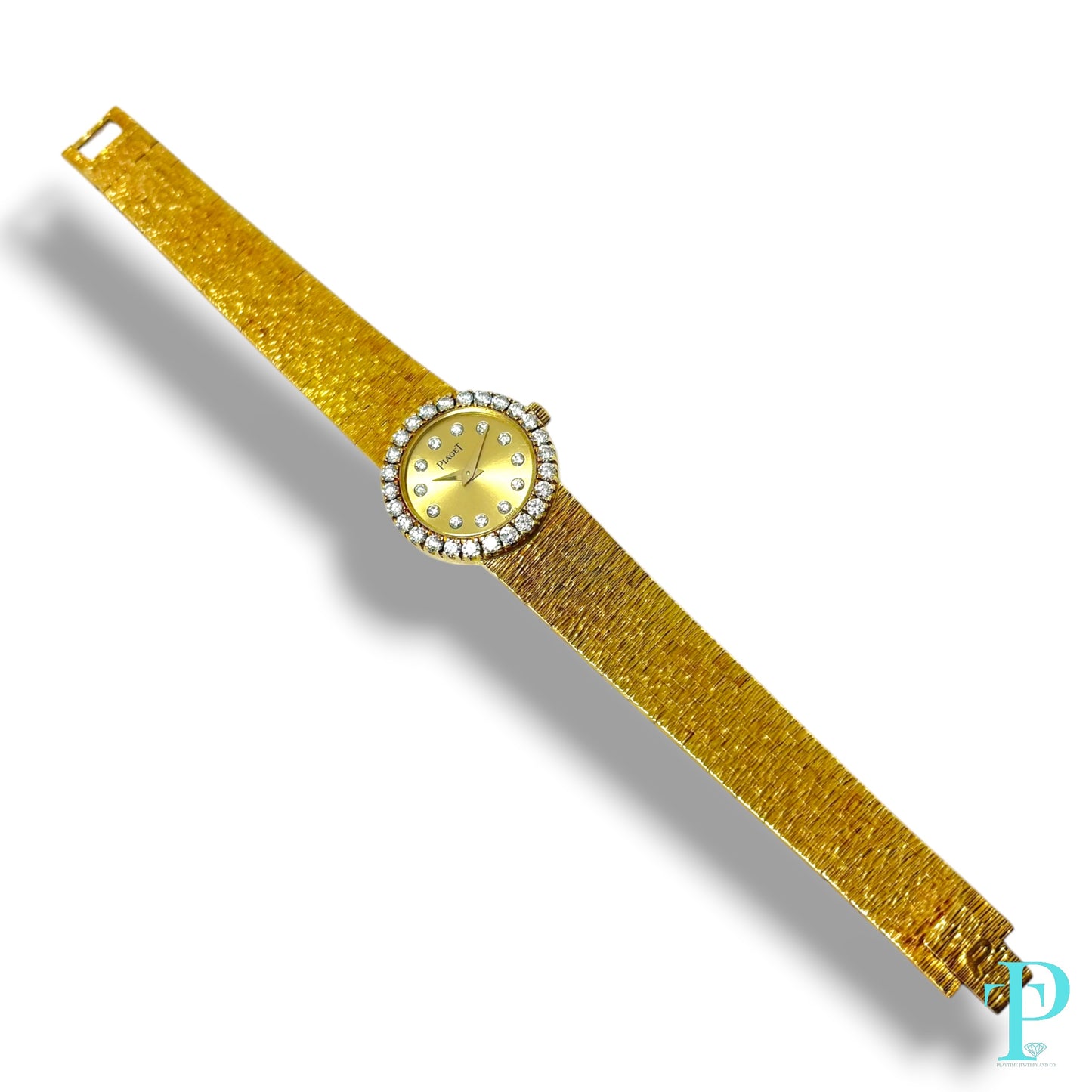 PIAGET 26MM 18KT GOLD & DIAMOND BEZEL LADIES VINTAGE COCKTAIL WATCH