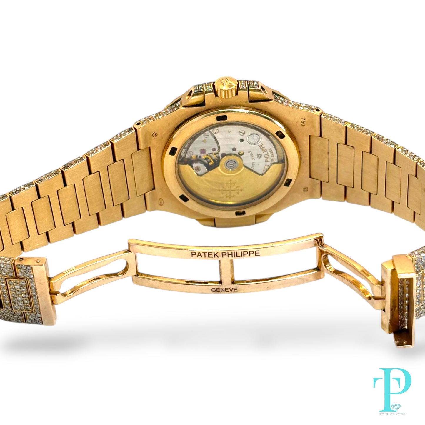 PATEK PHILIPPE 40MM 18KT ROSE GOLD BUSTDOWN/DIAMOND ENCRUSTED