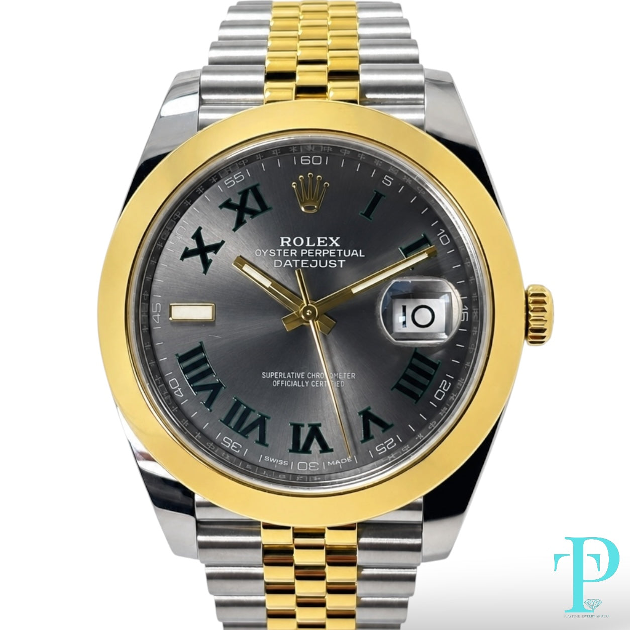 PRE-OWNED 41MM ROLEX DATEJUST 18KT TWO-TONE MENS WATCH REF.126333