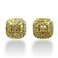 14KT YELLOW GOLD SQUARE DIAMOND CLUSTER STUDS 1.00CT