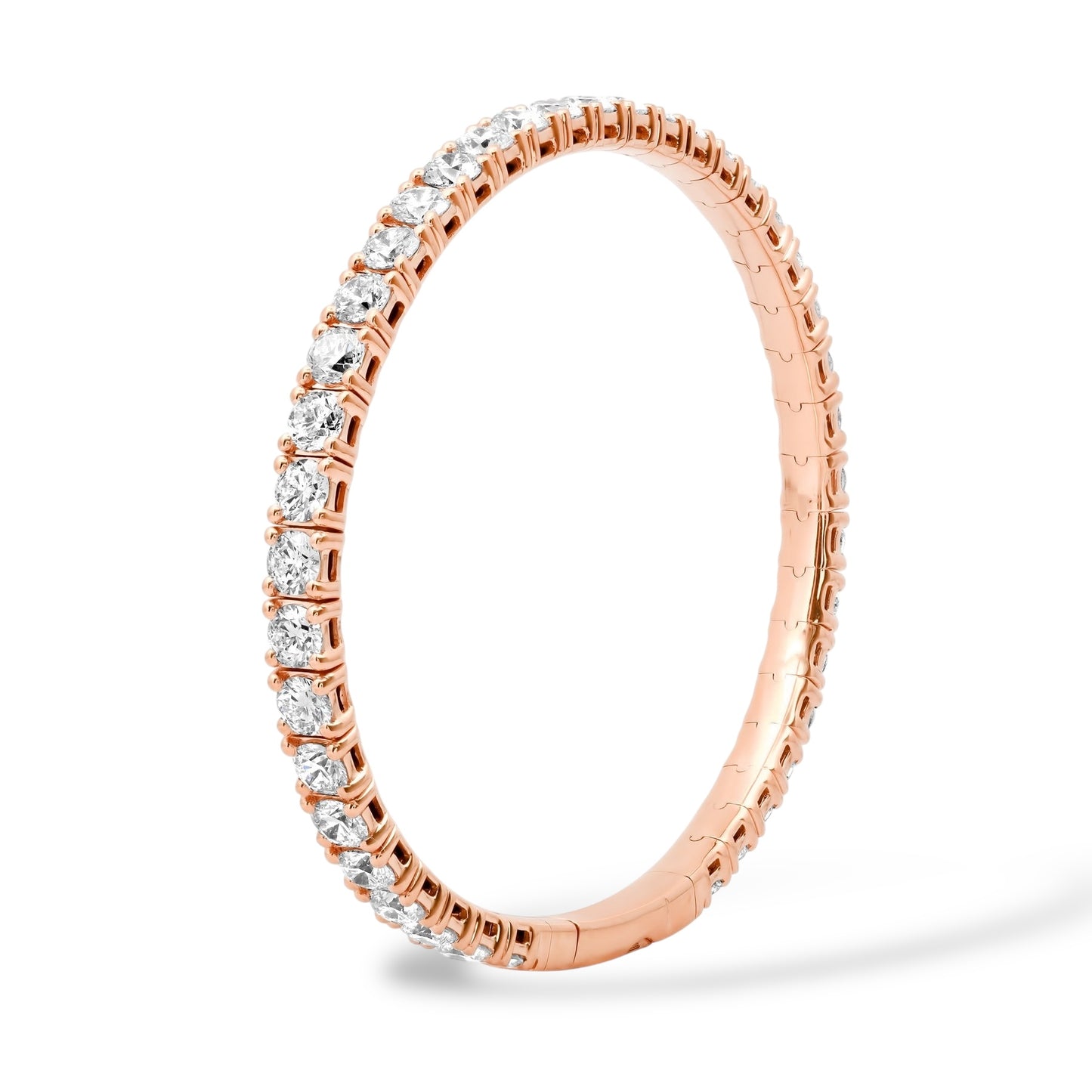 3.8MM 20-POINTER ENTIRE DIAMOND FLEX BANGLE BRACELET