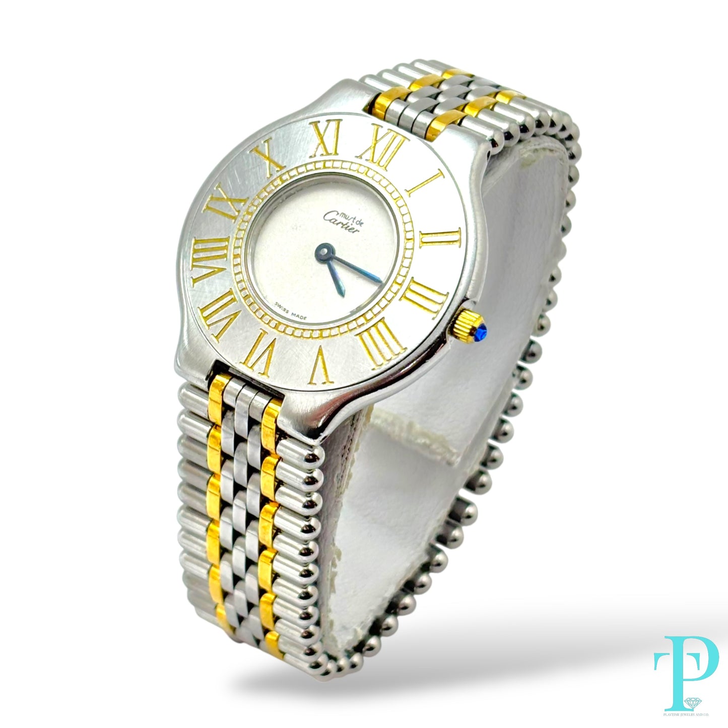 28MM CARTIER “Must 21” / STEEL & GOLD PLATE / QUARTZ MOVEMENT
