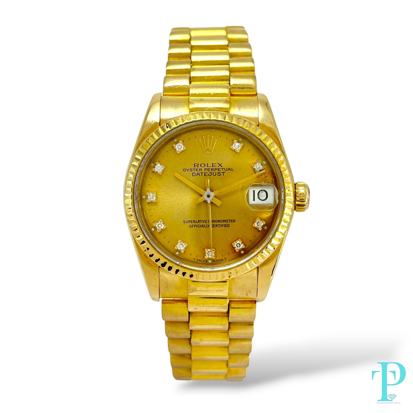 31MM ROLEX DATEJUST Ref.68278 18KT GOLD LADIES WATCH