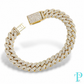 10MM 10KT YELLOW GOLD 24CTW NATURAL DIAMOND CUBAN LINK BRACELET