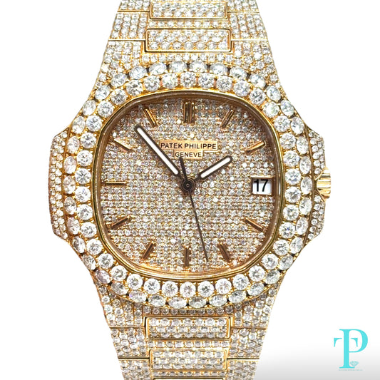 PATEK PHILIPPE 40MM 18KT ROSE GOLD BUSTDOWN/DIAMOND ENCRUSTED