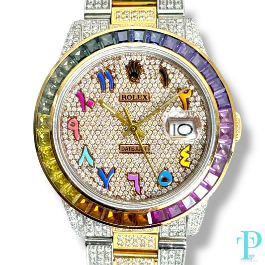 36MM ROLEX DATEJUST / ROSE GOLD TWO-TONE / 15.00CTW DIAMOND / 3.00CTW SAPPHIRE BEZEL / OYSTER BRACELET / AUTOMATIC Ref.16013