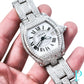 38MM CARTIER ROADSTER BUSTDOWN/DIAMOND ENCRUSTED REF. 2510 STAINLESS STEEL / WHITE ROMAN DIAL / AUTOMATIC MOVEMENT