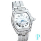 38MM CARTIER ROADSTER BUSTDOWN/DIAMOND ENCRUSTED REF. 2510 STAINLESS STEEL / WHITE ROMAN DIAL / AUTOMATIC MOVEMENT