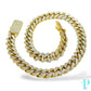 10KT YELLOW GOLD / 17MM 460.0g 22” 50.6CTW DIAMOND / MIAMI CUBAN LINK CHAIN
