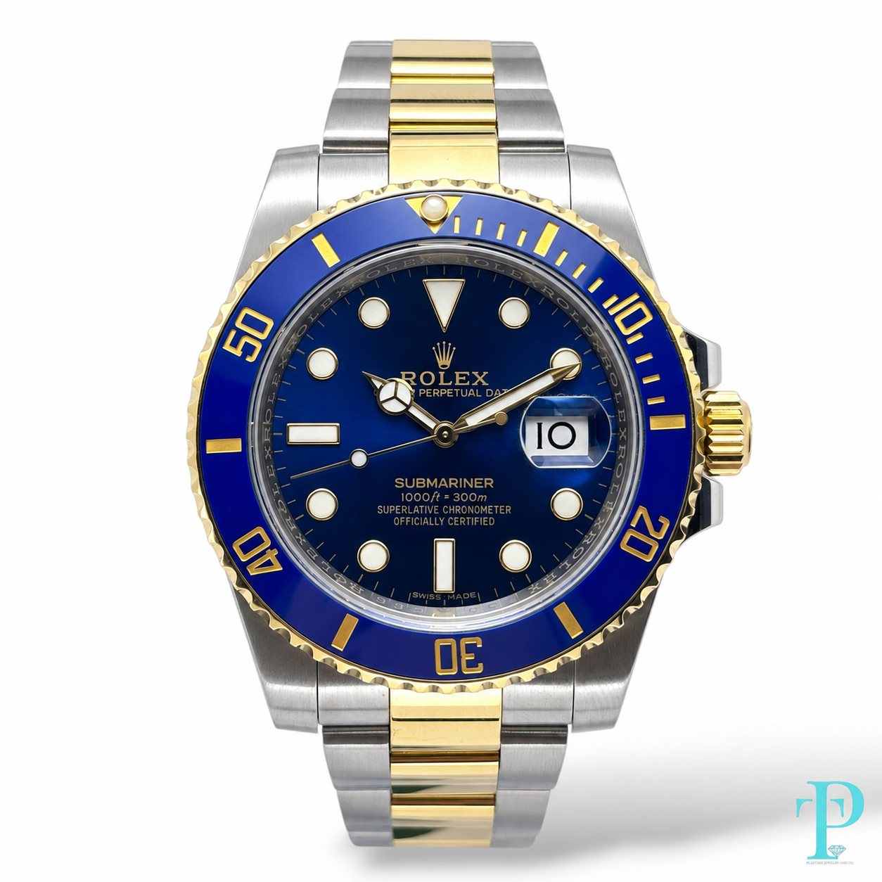PRE-OWNED 40MM ROLEX SUBMARINER 116613LB 18KT TWO-TONE (BLUESY) MENS WATCH