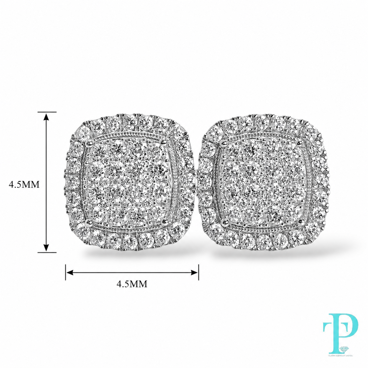 14KT 2.50CTW LAB-GROWN DIAMOND CLUSTER EARRINGS