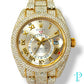 42MM 18KT ROSE GOLD ROLEX SKY-DWELLER PAVE VVS-1 DIAMOND BUSTDOWN MENS WATCH