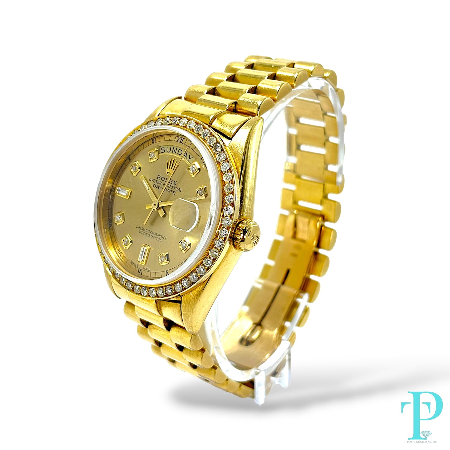36MM ROLEX DAY-DATE 18KT GOLD MENS WATCH / Ref.18038