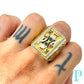 14K “KING GAMBLER” MENS GOLD ENAMELED RING