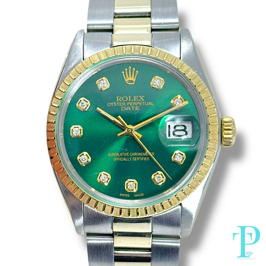 34MM ROLEX DATE 18KT TWO-TONE MEN’S WATCH