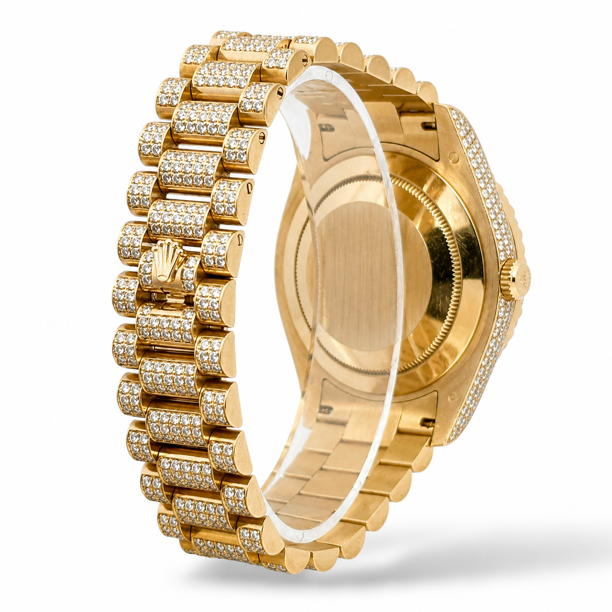 41MM ROLEX DAY-DATE PRESIDENTIAL 18KT GOLD NATURAL DIAMOND BUSTDOWN 28CTW