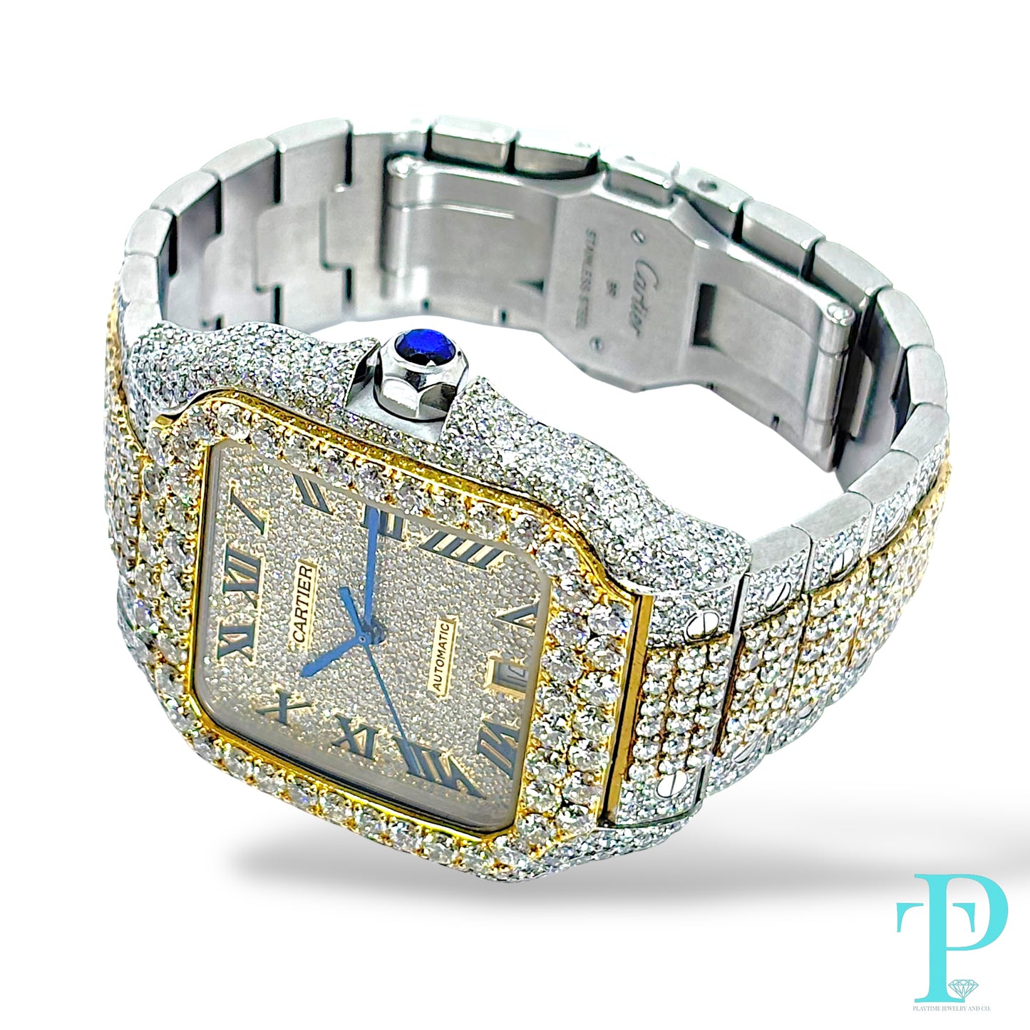 40MM CARTIER SANTOS XL JUMBO-DIAMOND BUSTDOWN