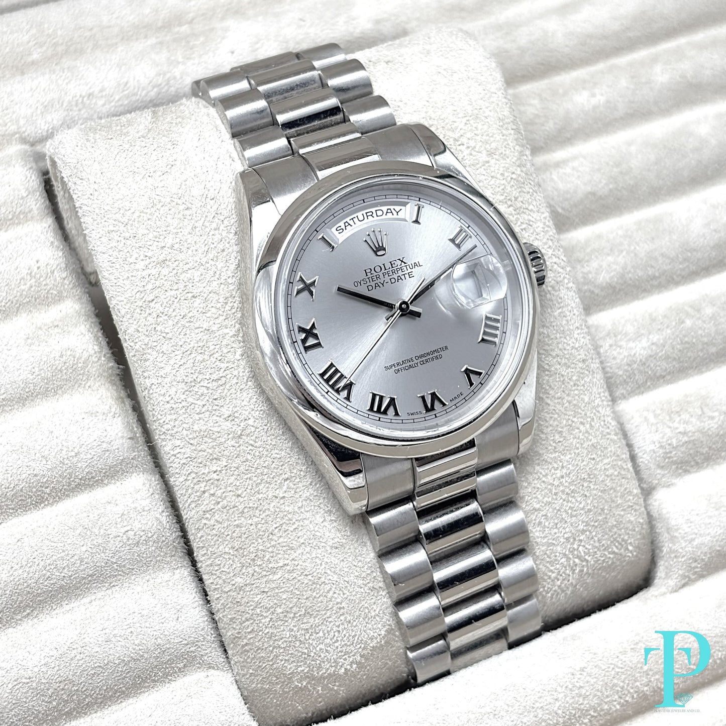 36MM ROLEX DAY-DATE 18KT WHITE GOLD MENS WATCH REF.228238