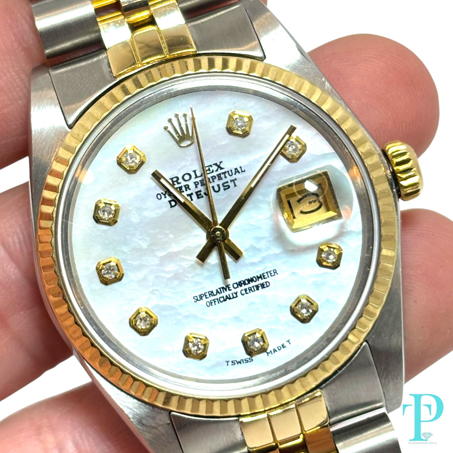 36MM ROLEX DATEJUST 18KT YELLOW GOLD TWO-TONE WITH STEEL. REF.16013
