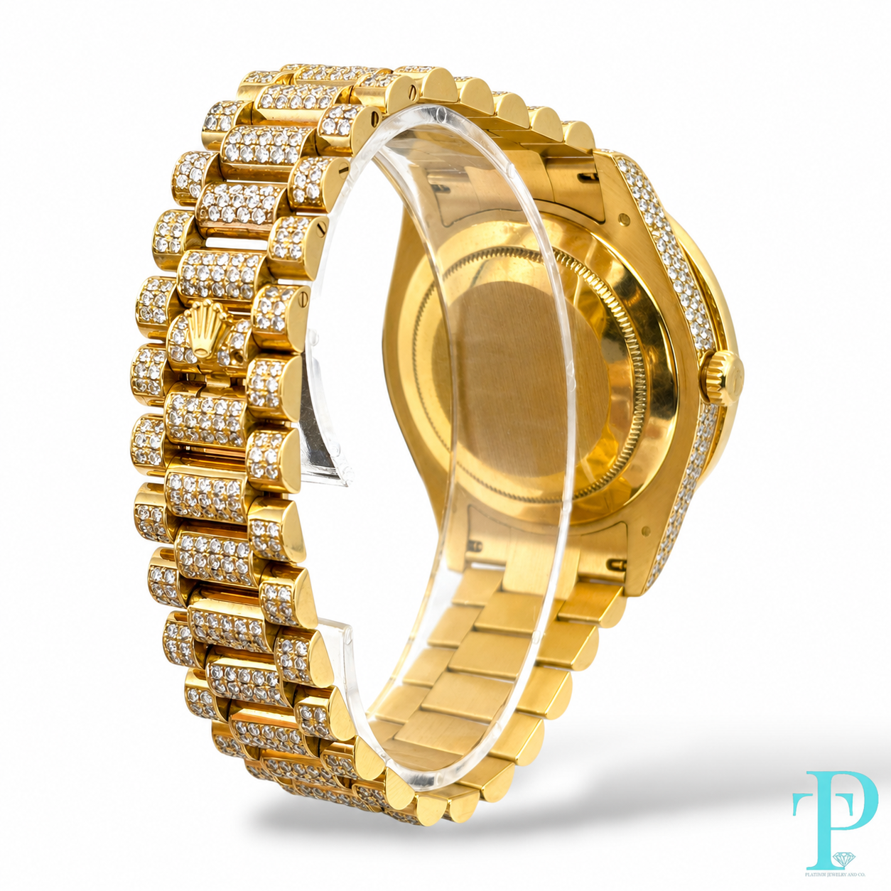 PRE-OWNED 41MM ROLEX DAY-DATE “PRESIDENTIAL” 18KT GOLD 30CTW DIAMOND BUSTDOWN