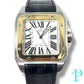 41MM CARTIER SANTOS 100 XL / 18KT YELLOW GOLD / STAINLESS STEEL / WHITE ROMAN DIAL / LEATHER BRACELET / AUTOMATIC MOVEMENT