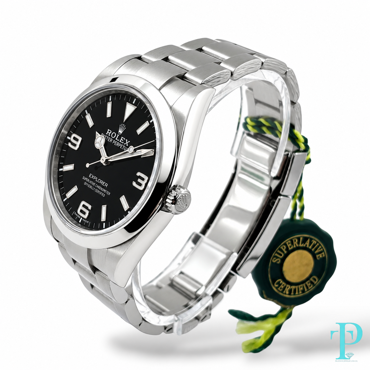 PRE-OWNED 40MM ROLEX EXPLORER 214270 / STEEL / BLACK DIAL