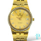 36MM OMEGA CONSTELLATION SOLID 18KT YELLOW GOLD / FACTORY DIAMOND SETTING / CHAMPAGNE DIAL DIAMOND HOUR MARKERS