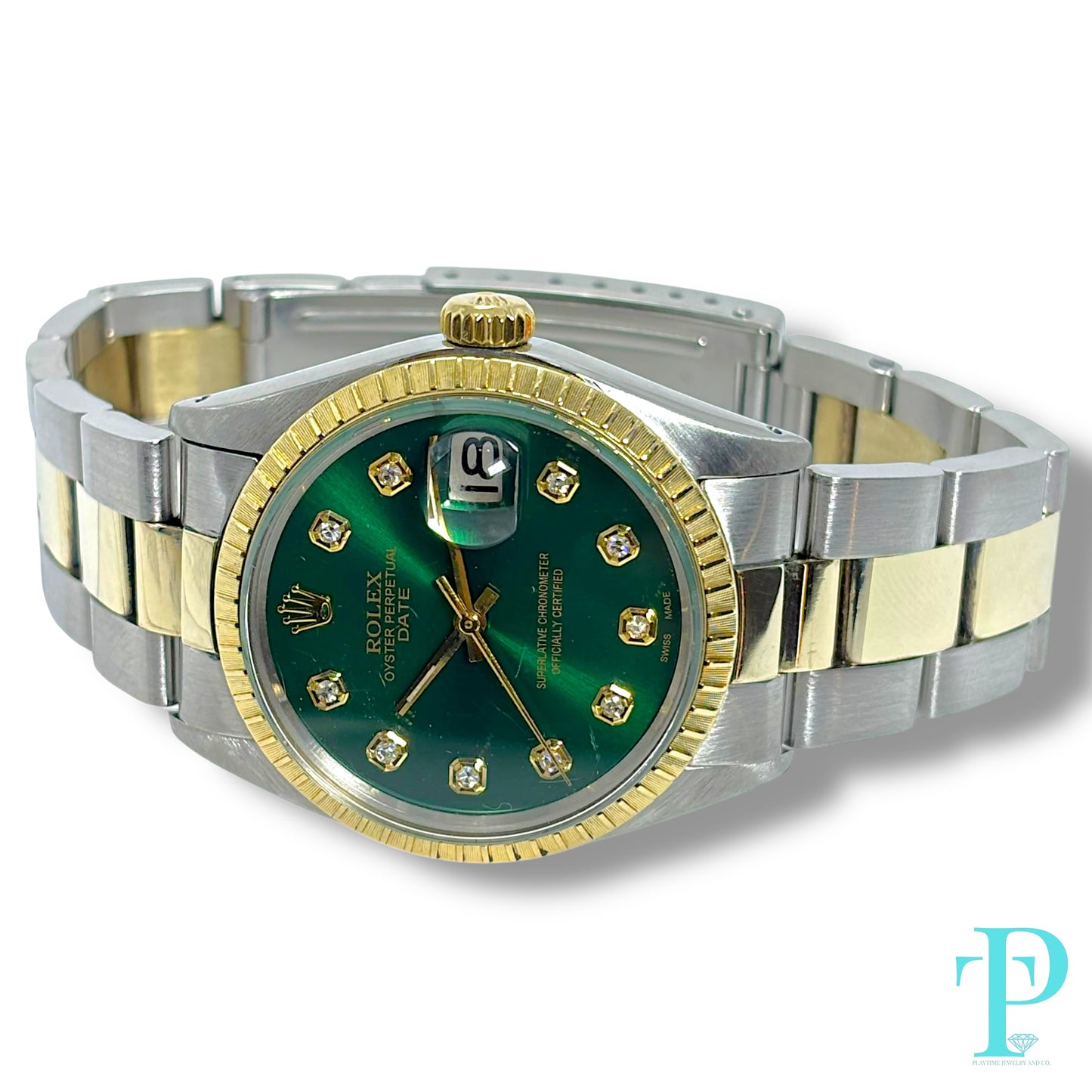 34MM ROLEX DATE 18KT TWO-TONE MEN’S WATCH