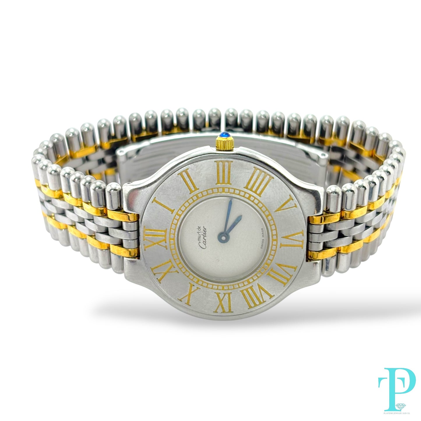 28MM CARTIER “Must 21” / STEEL & GOLD PLATE / QUARTZ MOVEMENT