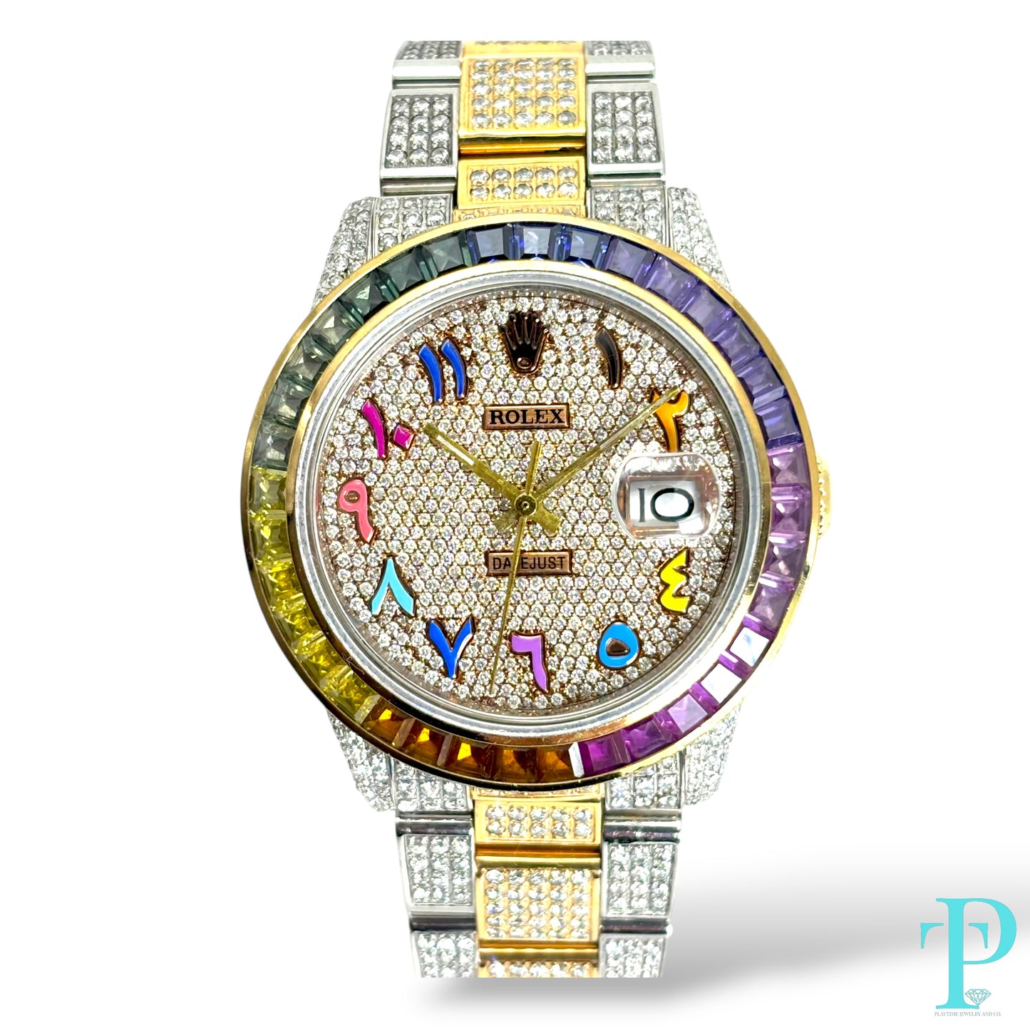 36MM ROLEX DATEJUST / ROSE GOLD TWO-TONE / 15.00CTW DIAMOND / 3.00CTW SAPPHIRE BEZEL / OYSTER BRACELET / AUTOMATIC Ref.16013